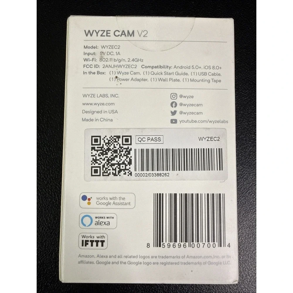 NEW Wyze Cam V2 WYZEC2 Wireless Wifi Indoor Smart Home Security Camera New